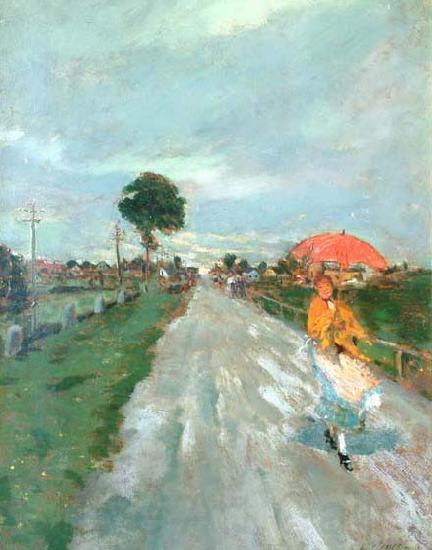 Lajos Deak-ebner On the Road France oil painting art